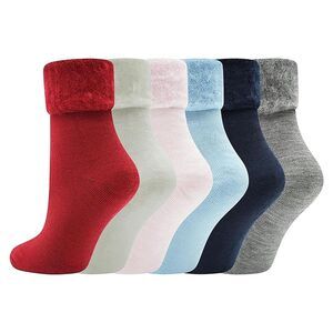 Soxy Womens/Ladies Thermal Fleece Socks (Pack of 6) / Multicolored
